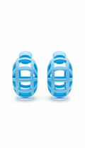 Statement Sky Blue Hoop Earrings