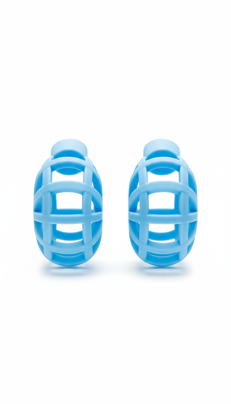 Statement Sky Blue Hoop Earrings