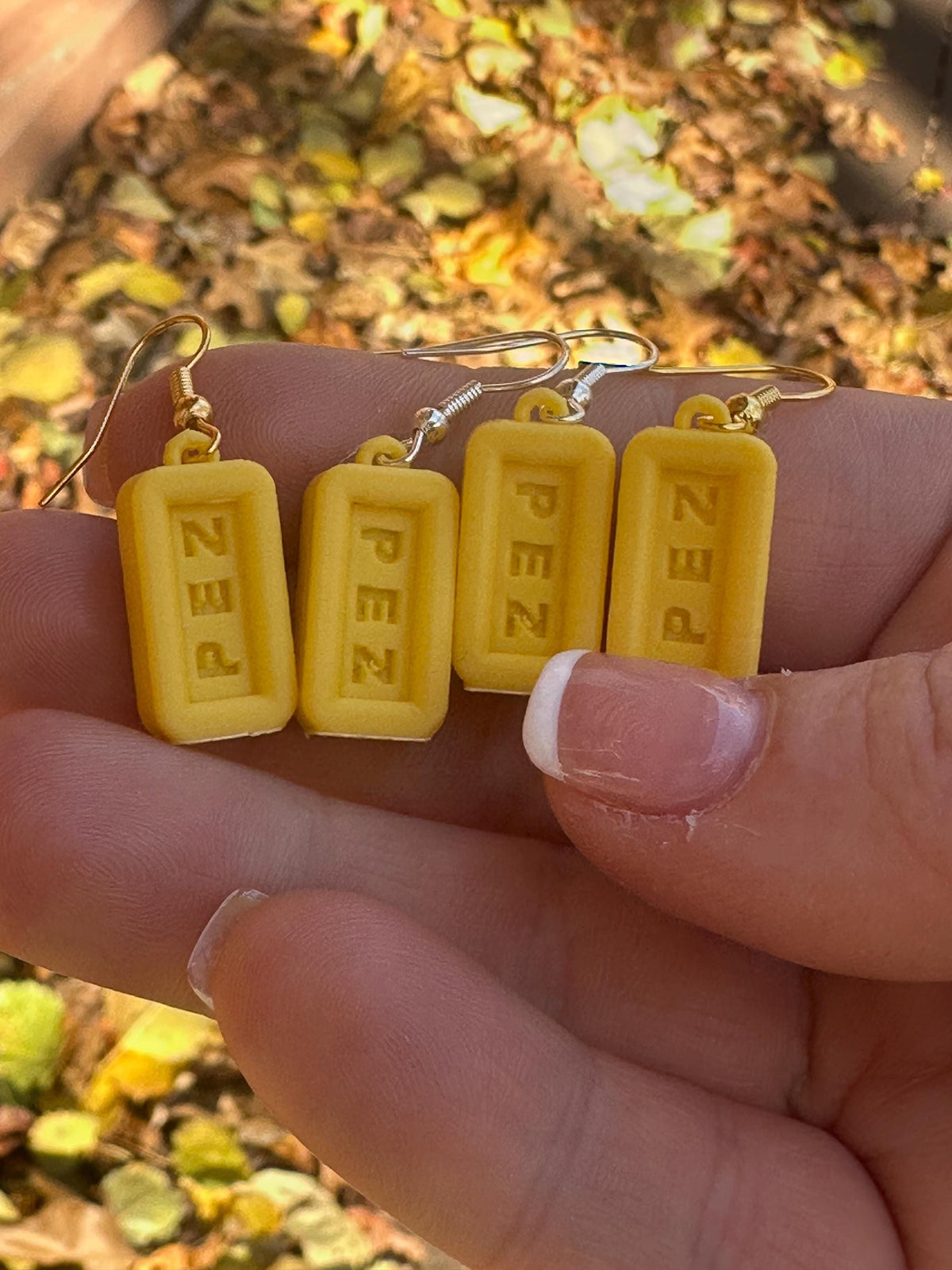 Pink, yellow, Blue PEZ Earrings: Quirky Retro Candy Statement Jewelry