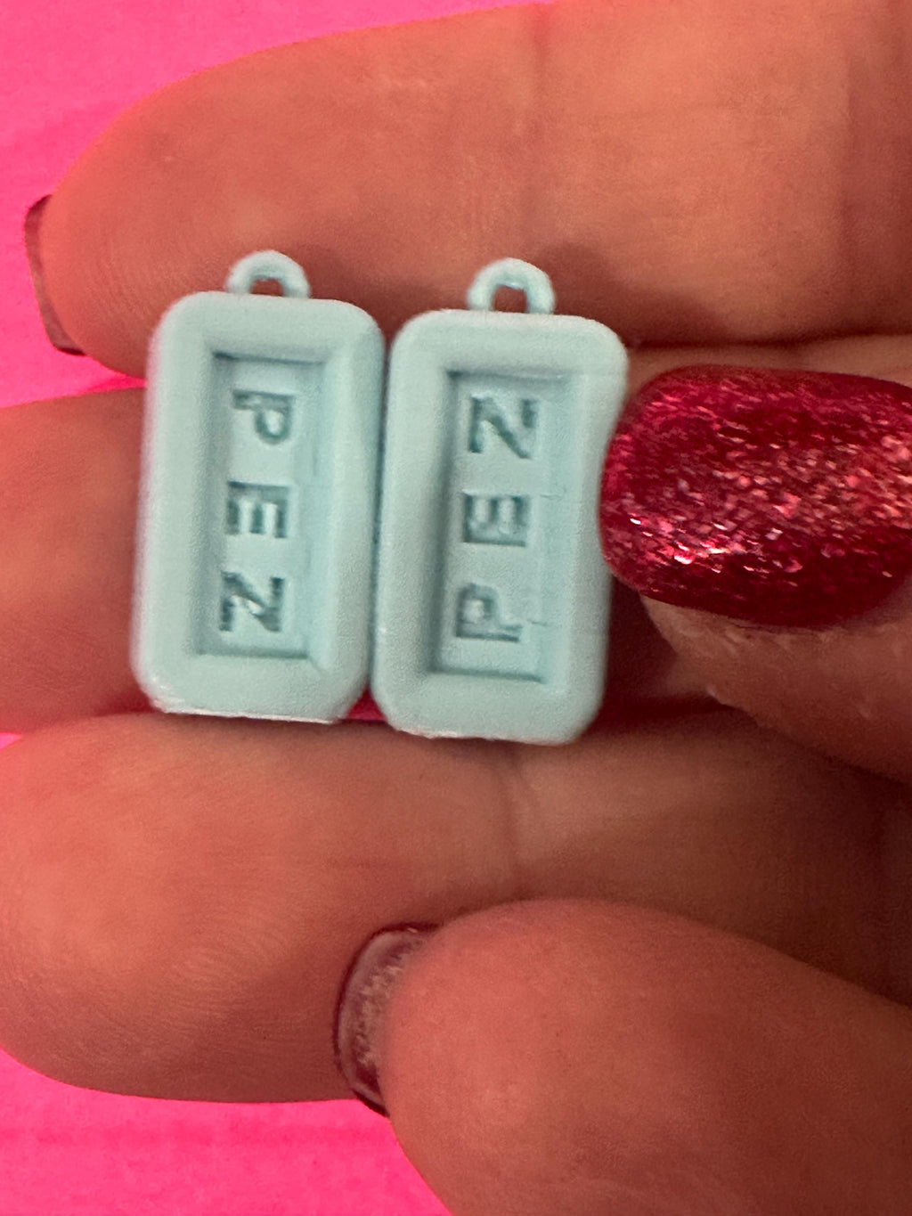 Pink, yellow, Blue PEZ Earrings: Quirky Retro Candy Statement Jewelry