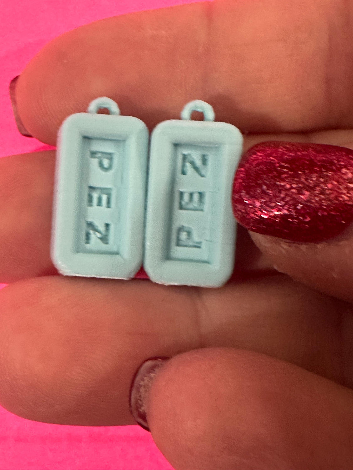 Pink, yellow, Blue PEZ Earrings: Quirky Retro Candy Statement Jewelry