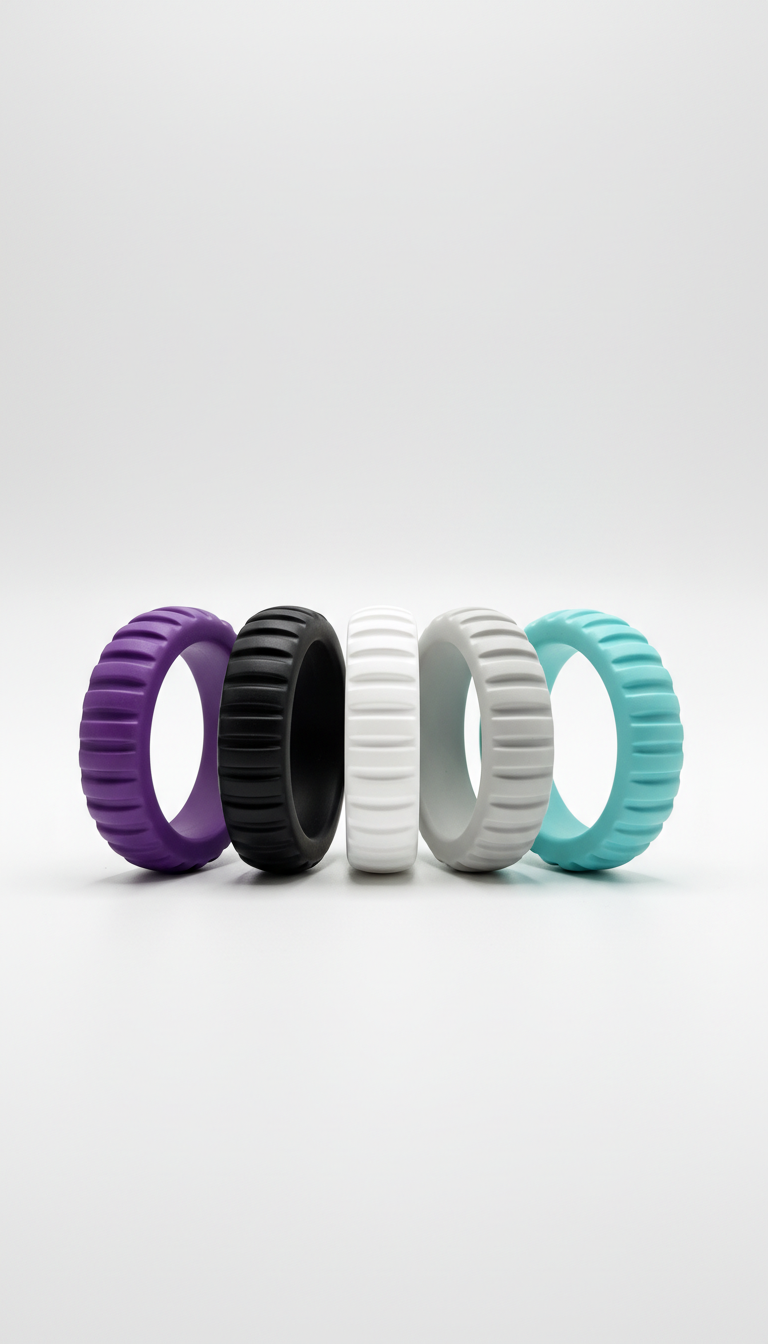 Stackable Textured Rings Set
