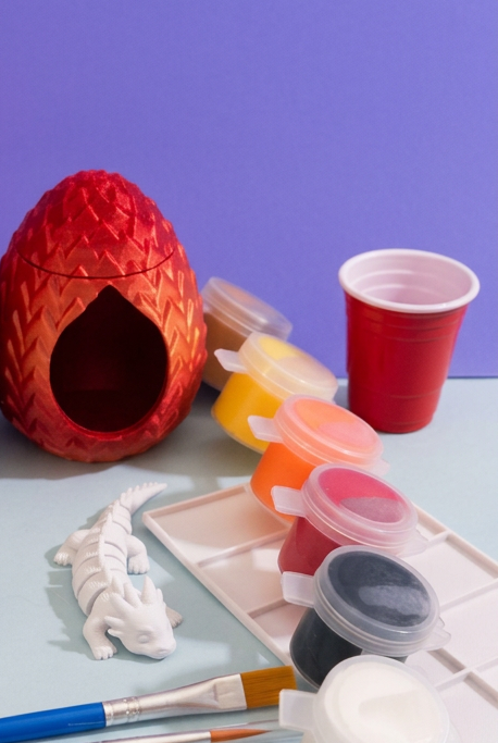 DIY Paint Your Own Dragon Kit with Dragon Egg - 3D Printed Articulated Dragon Painting Kit