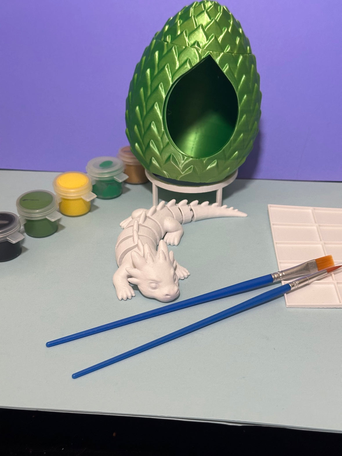 DIY Paint Your Own Dragon Kit with Dragon Egg - 3D Printed Articulated Dragon Painting Kit