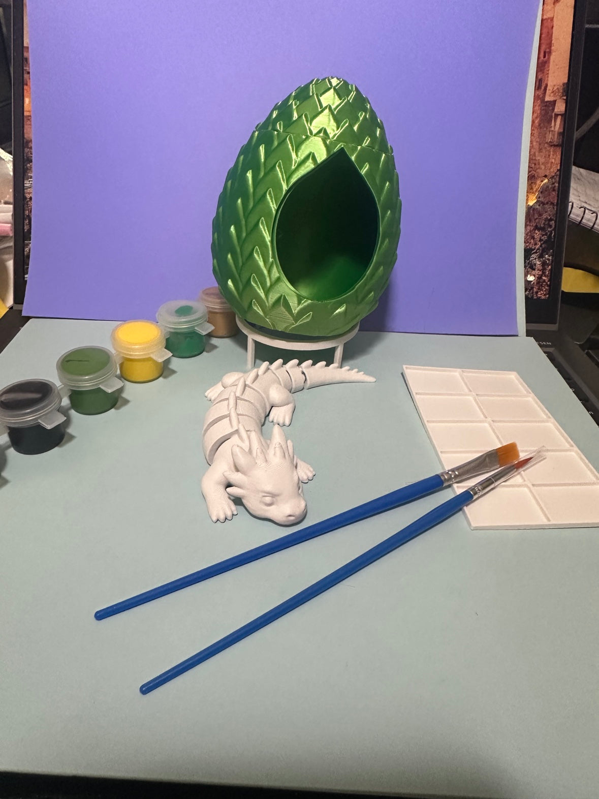 DIY Paint Your Own Dragon Kit with Dragon Egg - 3D Printed Articulated Dragon Painting Kit