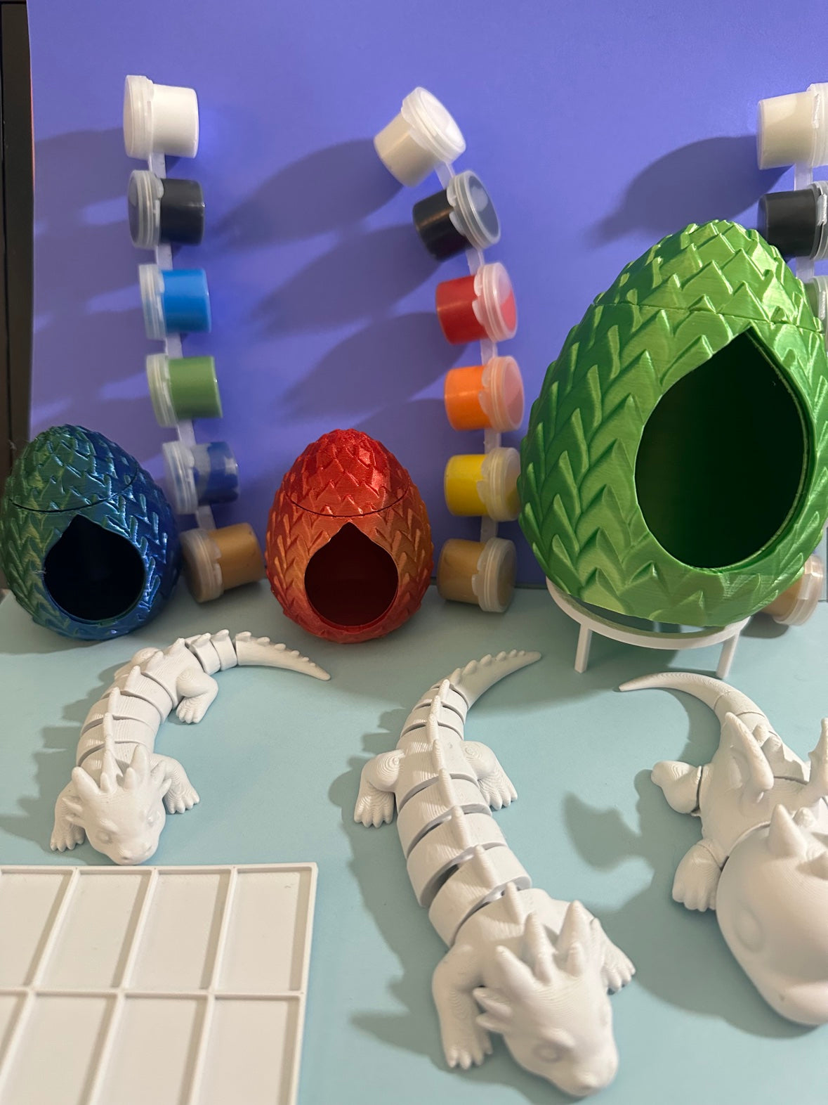 DIY Paint Your Own Dragon Kit with Dragon Egg - 3D Printed Articulated Dragon Painting Kit