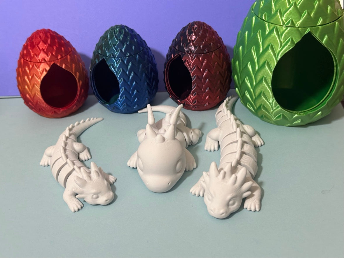DIY Paint Your Own Dragon Kit with Dragon Egg - 3D Printed Articulated Dragon Painting Kit