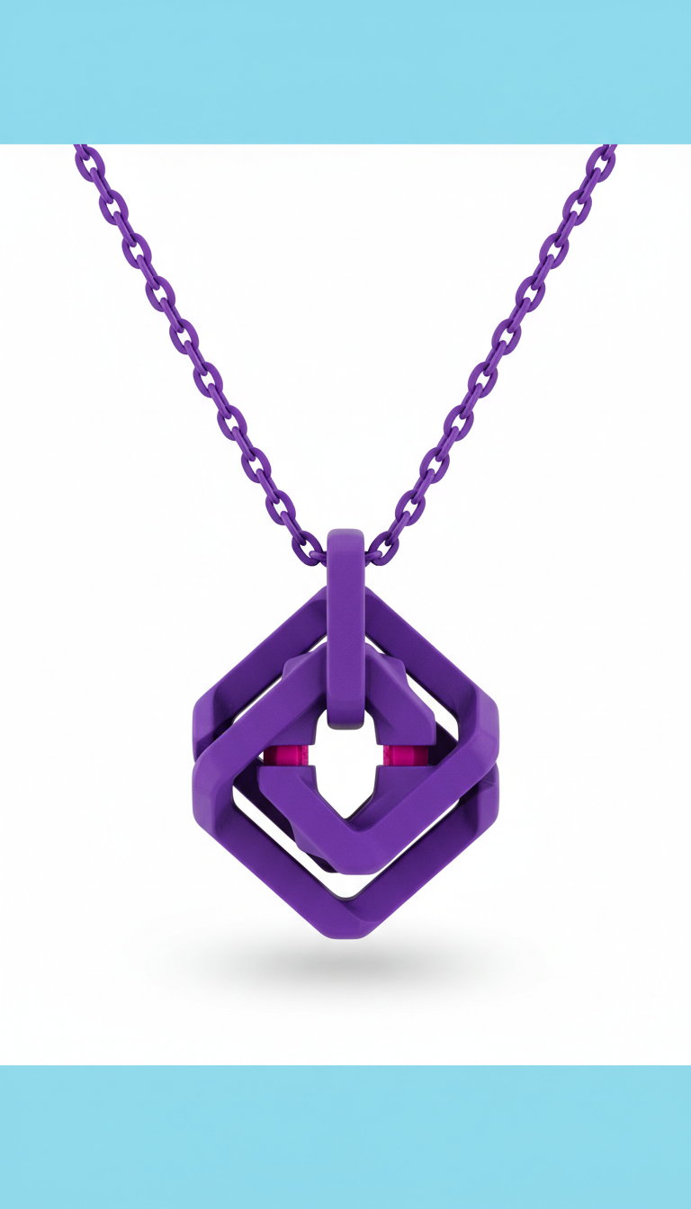 Kinetic Vivid Purple Fidget Pendant