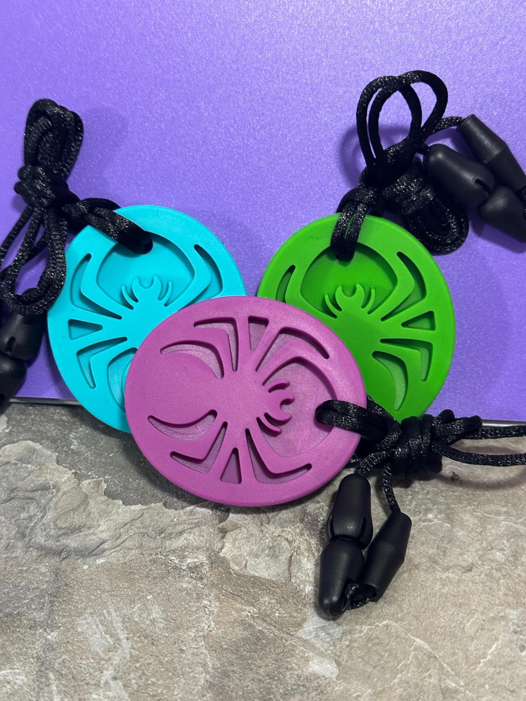 Turquoise spider chew necklace